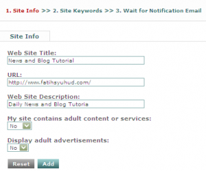 add webstie blog clicksor signup step 3 add webstie blog clicksor signup step 3