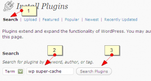 install plugins by search inside wordrpess blog admin