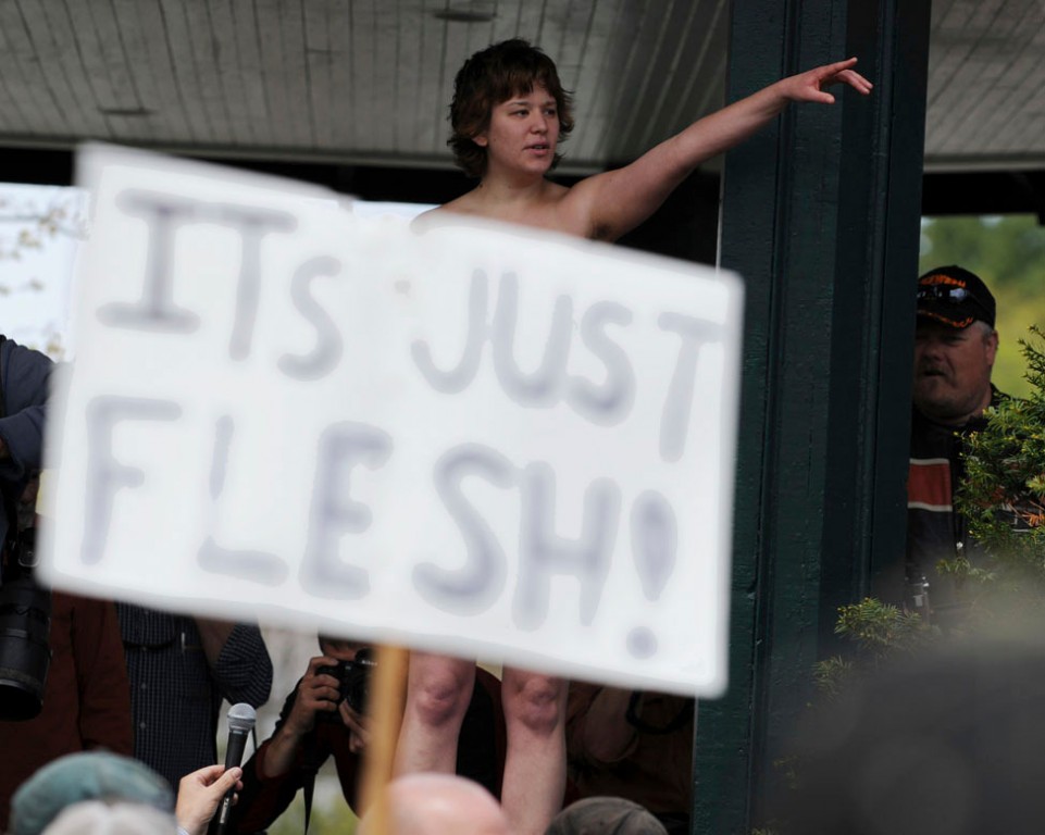 Women March Topless for Equality in Maine USA