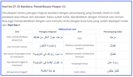 Pemeriksaan Paspor di Bandara dengan bahasa Arab